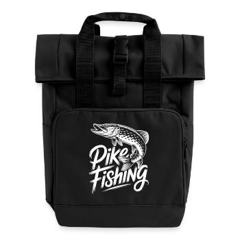 Pike Fishing - Roll Top Backpack with Two Handles - black - Front