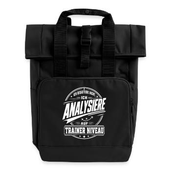 Analyse auf Trainer Niveau - Rolltop Rucksack mit zwei Griffen - Schwarz - Vorne