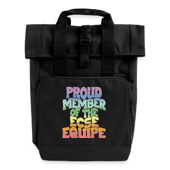 Proud Member of the ECSE Equipe - Roll Top Backpack with Two Handles - black - Front