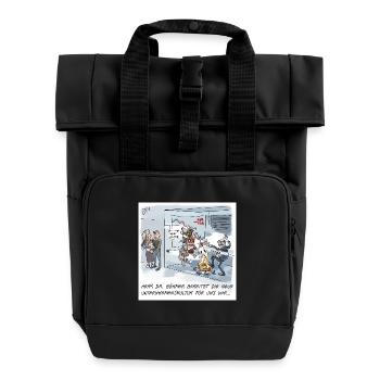 New corporate culture sparked - Roll Top Backpack with Two Handles - black - Front