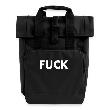 Fuck - Rolltop Rucksack mit zwei Griffen - Schwarz - Vorne
