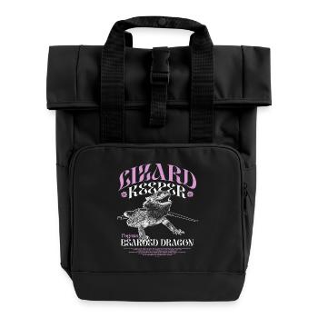 Bartagame Pogona Bartagamen - Rolltop Rucksack mit zwei Griffen - Schwarz - Vorne