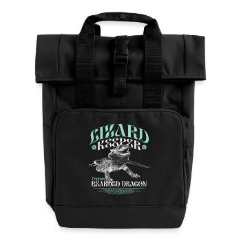 Bartagame Pogona Bartagamen - Rolltop Rucksack mit zwei Griffen - Schwarz - Vorne