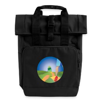 Follow that road! - Roll Top Backpack with Two Handles - black - Front