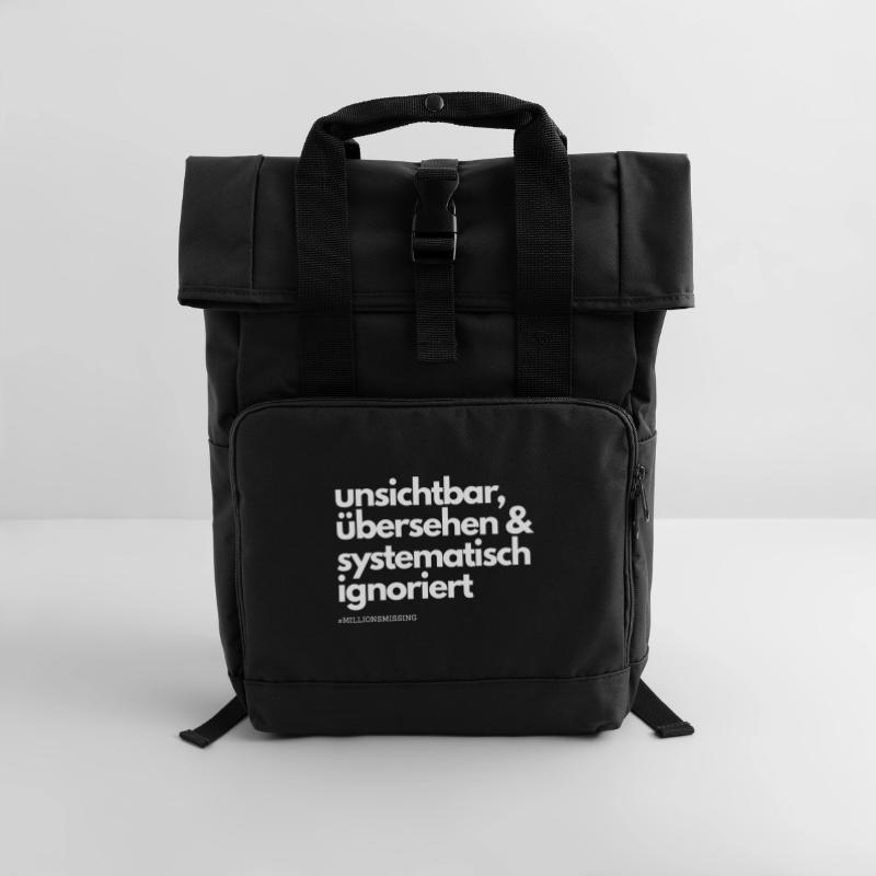 ME/CFS systematically ignored white Roll Top Backpack with Two Handles