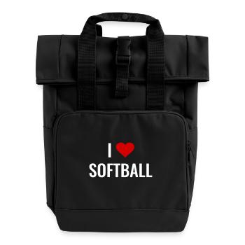 Softball Softball Joueur Cadeau J’adore le Softball - Sac à dos Roll Top à deux anses - noir - Devant