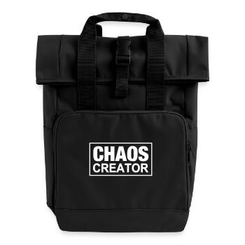 Chaos Creator Chaot Chaotin chaotisch Unordnung - Rolltop Rucksack mit zwei Griffen - Schwarz - Vorne