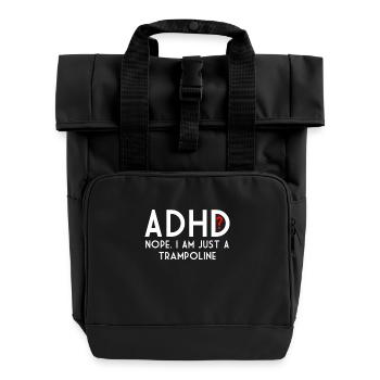 ADHS - Rolltop Rucksack mit zwei Griffen - Schwarz - Vorne