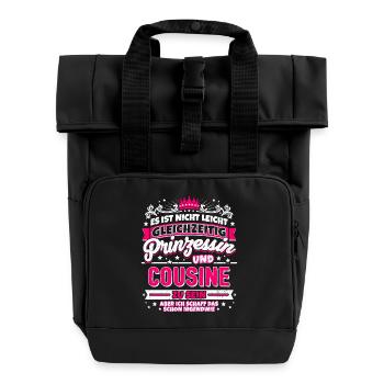 Prinzessin und Cousine - Rolltop Rucksack mit zwei Griffen - Schwarz - Vorne