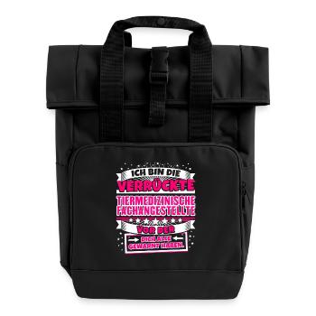 Die Verrückte Tiermedizinische Fachangestellte - Rolltop Rucksack mit zwei Griffen - Schwarz - Vorne