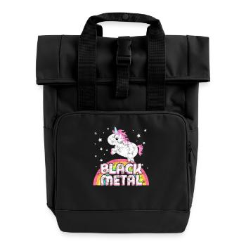 ironique musique cool Black Metal Unicorn - Sac à dos Roll Top à deux anses - noir - Devant