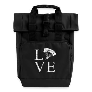 Liebe Fallschirmspringen Fallschirm Hobby Geschenk - Rolltop Rucksack mit zwei Griffen - Schwarz - Vorne