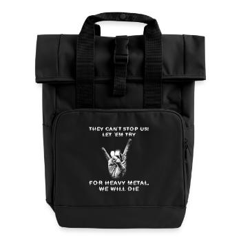 Heavy Metal - Rolltop Rucksack mit zwei Griffen - Schwarz - Vorne