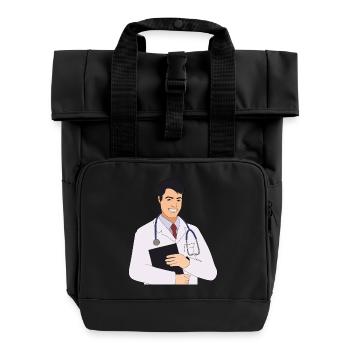 Arzt - Rolltop Rucksack mit zwei Griffen - Schwarz - Vorne