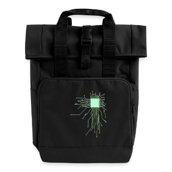 platine Core cpu Computer Nerd pc geek cyborg Herz - Rolltop Rucksack mit zwei Griffen - Schwarz - Vorne