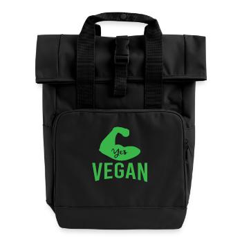 YES VEGAN vegetarier we can now new cheap xmas rev - Rolltop Rucksack mit zwei Griffen - Schwarz - Vorne