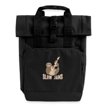 Slow Jams - fun bass guitar sloth gift - Sac à dos Roll Top à deux anses - noir - Devant