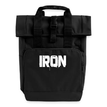 iron shirt - Rolltop Rucksack mit zwei Griffen - Schwarz - Vorne