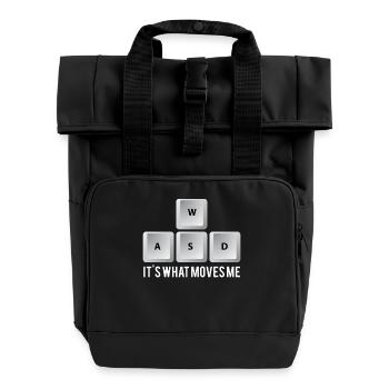 Gamer - PC - Nerd - Geek - Geschenk - Rolltop Rucksack mit zwei Griffen - Schwarz - Vorne