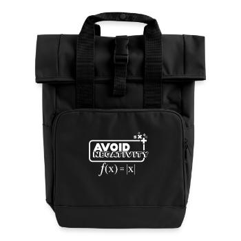 Avoid Negativity - white - Roll Top Backpack with Two Handles - black - Front