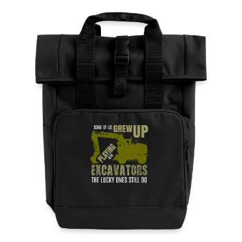 excavator - Rolltop Rucksack mit zwei Griffen - Schwarz - Vorne