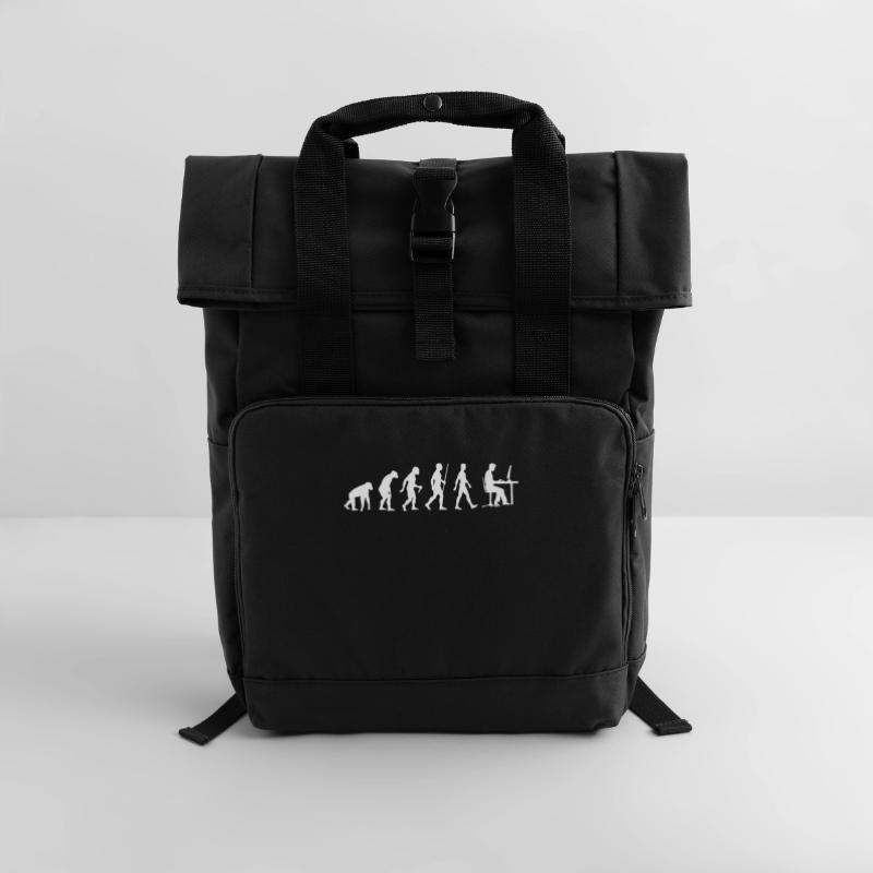 Programmer Evolution Computer Scientist Developer Roll Top Backpack with Two Handles