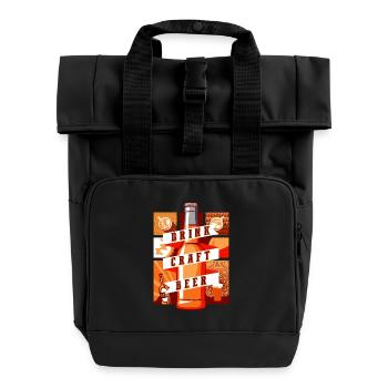 Boire de la bière artisanale - Sac à dos Roll Top à deux anses - noir - Devant