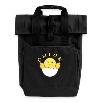 Ostern - Osterei - Kücken- Küken - Süß - Geschenke - Rolltop Rucksack mit zwei Griffen - Schwarz - Vorne