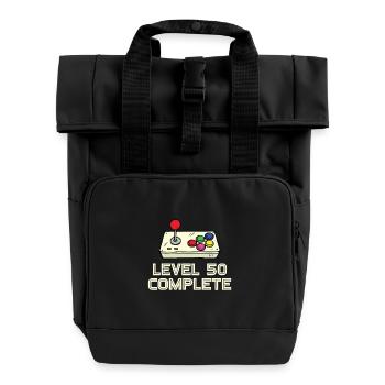 Level 50 Complete - Rolltop Rucksack mit zwei Griffen - Schwarz - Vorne