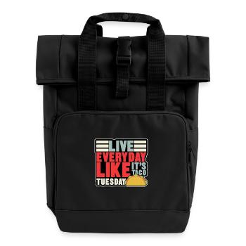 live everyday - Rolltop Rucksack mit zwei Griffen - Schwarz - Vorne