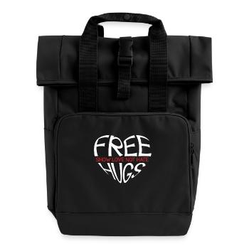 Free Hugs Show Love not Hate - Roll Top Backpack with Two Handles - black - Front