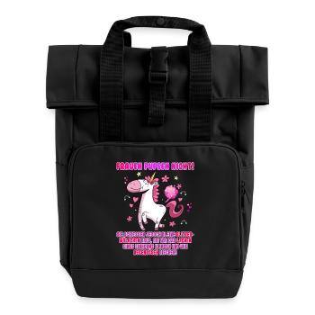 Frauen pupsen nicht - Rolltop Rucksack mit zwei Griffen - Schwarz - Vorne