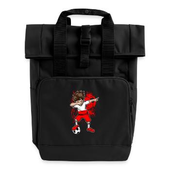 Poland football national team World Cup - Roll Top Backpack with Two Handles - black - Front