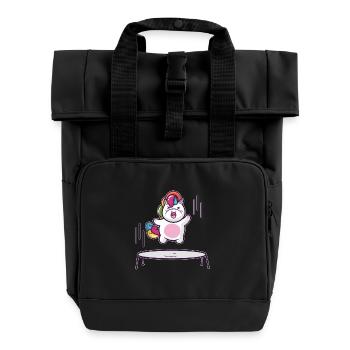 Trampoline licorne - Sac à dos Roll Top à deux anses - noir - Devant