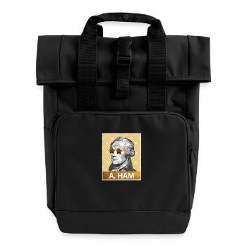 Alexander Hamilton - Rolltop Rucksack mit zwei Griffen - Schwarz - Vorne