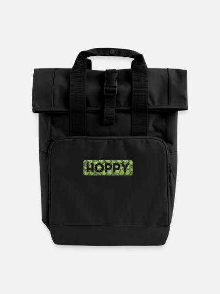 Hopfen - Rolltop Rucksack mit zwei Griffen - Schwarz