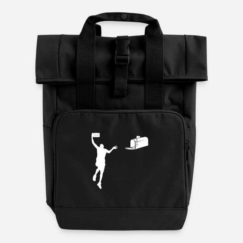 Dunking Post - Roll Top Backpack with Two Handles - black