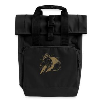 Wolf Rabe - Rolltop Rucksack mit zwei Griffen - Schwarz - Vorne