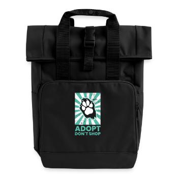Animal Rescue Adopt Ne pas acheter chien patte Vintage - Sac à dos Roll Top à deux anses - noir - Devant