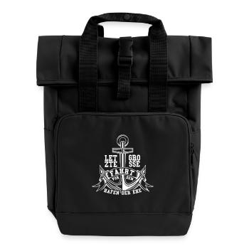 Letzte grosse Fahrt vor dem Hafen.. - Geschenk - Rolltop Rucksack mit zwei Griffen - Schwarz - Vorne