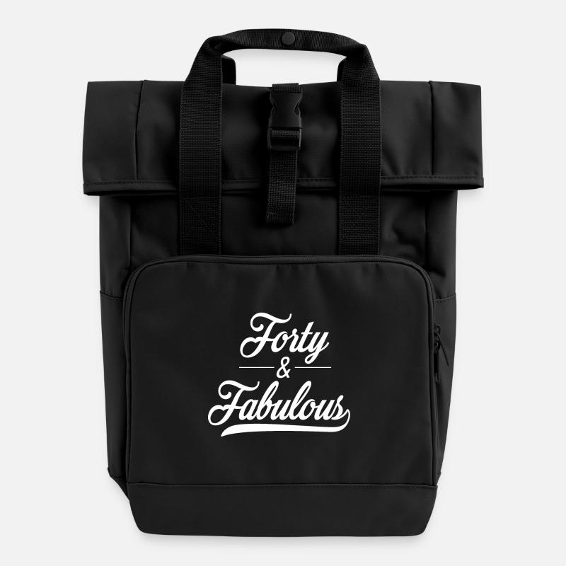 40 Jahre - Rolltop Rucksack mit zwei Griffen - Schwarz
