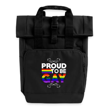 Proud to be gay - Roll Top Backpack with Two Handles - black - Front