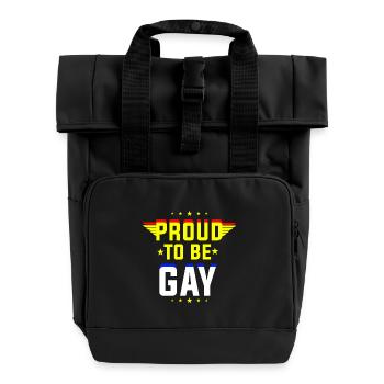 Proud to be gay - Roll Top Backpack with Two Handles - black - Front