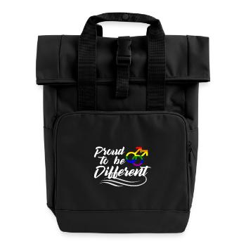 Proud to be different - Roll Top Backpack with Two Handles - black - Front