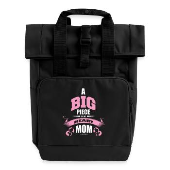 A Big Piece of my heart - Rolltop Rucksack mit zwei Griffen - Schwarz - Vorne