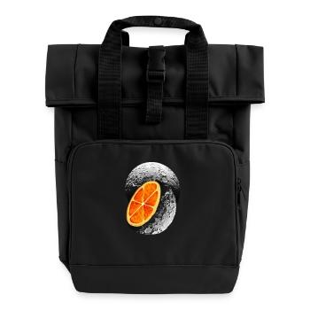 Moon Orange - Roll Top Backpack with Two Handles - black - Front