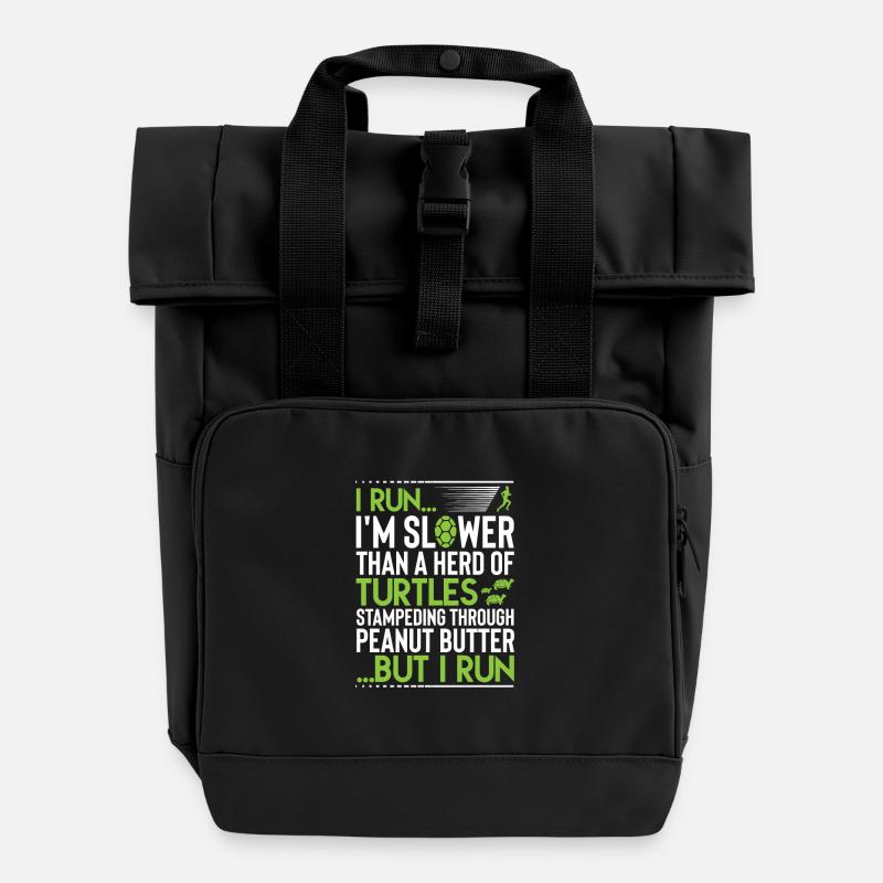 Courir lentement - Sac à dos Roll Top à deux anses - noir