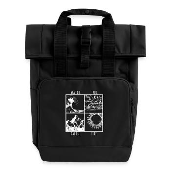 Eau Air Earth feu 4 éléments cadeau de chemise - Sac à dos Roll Top à deux anses - noir - Devant