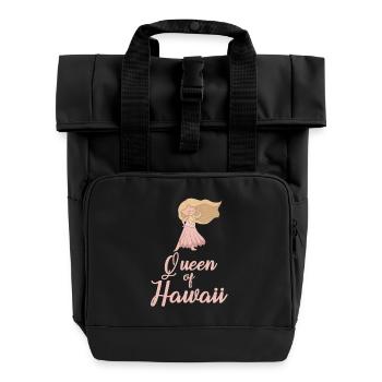 Hawaii Mädchen Urlaub - Rolltop Rucksack mit zwei Griffen - Schwarz - Vorne
