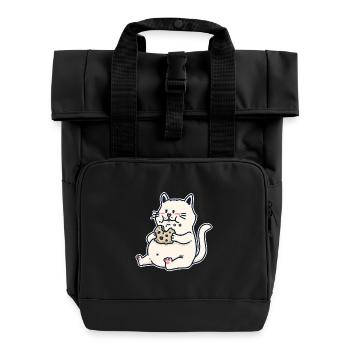 Katze Kitten Keks Fantasy Kinder Baby Cartoon Xmas - Rolltop Rucksack mit zwei Griffen - Schwarz - Vorne